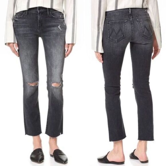 Mother Denim The Rascal Ankle Snippet Gray Jeans Stealing Shadows Size 26 - Picture 1 of 9